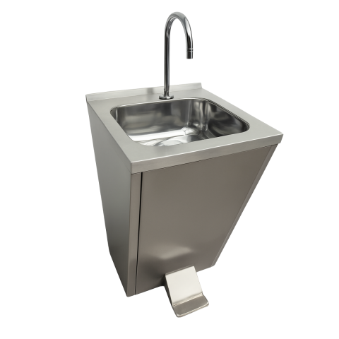 LAVATÓRIO DE MÃOS AÇO INOX 304 ACIONAMENTO POR PEDAL ASSEPSIA